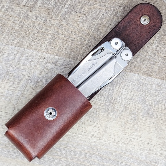 Leather Sheath Case Holster For Leatherman Free P2 P4 ARC Multitool BROWN - Picture 6 of 13